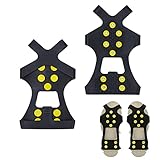 CBROSEY Schuhspikes,Schuhkrallen,Spike Schuh,Schuhkrallen Spikes,Anti Rutsch Schuhspikes,Steigeisen Schuhspikes,Schuhspikes Schnee und EIS,für Outdoor-Aktivitäten,10 Stollen,L