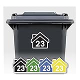 4-Teiliges Set Personalisierte Aufkleber für Mülltonnen, Wheelie Bins & Abfallbehälter