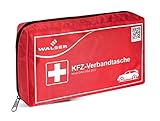 Walser KFZ-Verbandtasche 2022, Auto-Verbandskasten neu, Erste Hilfe Koffer, Notfall-Set Auto, Erste Hilfe Tasche DIN 13164:2022, First Aid Kit rot