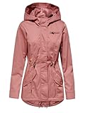 ONLY Damen Übergangsjacke ONLLorca Canvas Parka 15319876 leichte Jacke mit Kapuze Old Rose M
