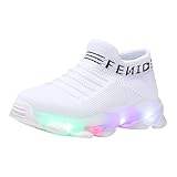 IQYU Flache rutschfest Barfußschuhe Gestrickt Atmungsaktiv Glänzende Sneakers Junge Mädchen Krabbelschuhe Kinder Sportschuhe Kleinkind Walking Sneaker Leichte Turnschuhe Weiche Sohle Babyschuhe