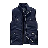 XBlave Herren Outdoor Weste Leicht Atmungsaktiv Anglerweste Schnelltrocknend Multifunktionsweste Basic Mode Ärmellos Jacke Sport Weste Camping Fotografie Weste