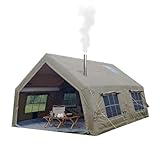 4-Jahreszeiten-Familien-Campingzelt mit separatem Wohn- und Schlafbereich, 3000 mm wasserdicht, Pop-Up-Design, inklusive Pumpe und Ofenheberloch