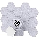Hexagon Schalldämmung selbstklebend 36 Stücke, TONOR Schallabsorber Schallschutz mit Hochdichte Wandfliesen Acoustic Panel 30x26x0,9cm für Studio, Büro, Akustische Behandlung und Wanddekoration Grau