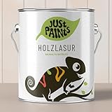 JUST PAINTS - ECO Holzlasur für Innen & Außen | Nachhaltig natürlich - made in Germany (Kalkweiß, 1 Liter)