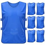 Catime 6 Stück Fussball Leibchen Kinder, Fußball Trainingsweste, Leibchen Fußball, Ohne Logo, Training Leibchen Kinder Set für Kinder (Blau)