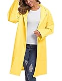 Besshopie EVA Regenmantel Regenponcho Wiederverwendbar Unisex Herren Damen Lange klare Regenbekleidung, Damen, gelb, Medium