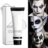 Yianyal Weiße Farbe für Gesichtsbemalung - Schmutzabweisende Grundierung,37ml Schminkflüssigkeit schmierfest für Kinder Erwachsene Party Bühne Halloween Cosplay