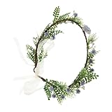 GLSTOY Blumenkronen-stirnband Reifkronen Für Frauen Frauen Stirnband Blumenreif Krone Blume Stirnband Feenkrone Reif Kronen Heiraten Brautjungfer Blumen Bräute Blumenreif Stoff Himmelblau
