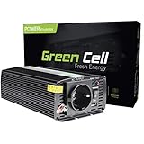 Green Cell 300W/600W 12V auf 230V Reiner Sinus Volt kfz Spannungswandler Wechselrichter Konverter Pure Sine Wave Power Solar Inverter DC AC Umwandler Stromwandler Zigarettenanzünder Steckdose