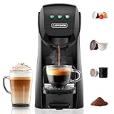 Warriors1 3-in-1 Kapselmaschine für Nespresso Original, Dolce Gusto Kapsel und Kaffeepulver, 20 bars, 0,8 L Wassertank, Automatische Kleine Espresso Kaffeemaschine, kompakt für Zuhause und Mini Büro