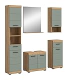 xonox.home Bad Scout X06N3B01 Badkombination Badmöbelset Badset in Salbei und Artisan Eiche Nachbildung, ca. B/H/T: 164x191x34 cm