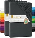 2er Set Spannbettlaken - Serie Maya Doppelpack Spannbetttuch für Matratzen bis 20cm - 90x200cm | 100x200cm, Anthrazit, 100% Baumwolle, hochwertige Verarbeitung, mit Gummizug