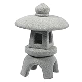 TOYANDONA Japanische Sandstein Pagodenstatue Miniatur Turmstatue Zen Gartenzubehör Mikrolandschaft Aquarium Tischdekoration Pavillon Feengarten Skulpturen