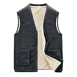 Winterweste Herren Gefüttert Outdoor Weste Warme Fleeceweste Freizeit Ärmellos Jacke Thermo Stehkragen Anglerweste