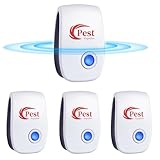 Ultraschall Schädlingsbekämpfer, 4 Stück Insektenschutzmittel Moskitoschutz Innenräumen Pest Repeller, Schädlingsbekämpfung Insekt gegen Moskito, Kakerlake, Mäuse, Spinnen, Fliegen