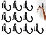 Emezddo 10 Stück Haken,Vintage Wandhaken,Zinklegierung Kleiderhaken,Klein Schlüsselhaken,Garderobenhaken,Einzelhaken,Huthaken mit Schrauben,für Handtücher Bad Schlafzimmer und Küche(Schwarz,24*17 mm)