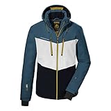 killtec Herren Skijacke/Funktionsjacke mit abzippbarer Kapuze und Schneefang KSW 45 MN SKI JCKT, stahlblau, XL, 38699-000