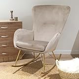 Milton & Oldbrook Samt Schaukelstuhl Burgos, Beige