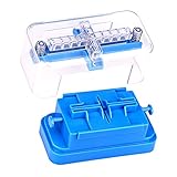 catgol Verstellbarer Viertel-Pillenschneider für runde, längliche Pillen mit Klingenschutz, tragbare Tabletten-Trennwand, Blau