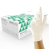 UNIGLOVES Unicare Latex-Einweghandschuhe - vielseitig einsetzbar, puderfrei, Untersuchungshandschuhe - Box mit 100 Handschuhen, naturfarben, Extra Klein (GS0011)