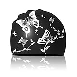 Badekappe für Damen Silikon – wasserdichte Schwimmkappe Damen aus elastischem Material, Bequeme Swimming Cap für Frauen & Männer, stylische Badekappe Damen Unisex