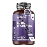 Reine Alpha Liponsäure Kapseln 650mg - 180 ALA Kapseln - 6+ Monate Vorrat - Alpha Lipoic Acid - Vegan, Vegetarisch, Glutenfrei, Ohne Gentechnik, Frei von Magnesiumstearat - WeightWorld