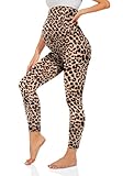 TNNZEET Umstandsleggings High Waist Umstandsmode Damen Umstandshose Schwangerschaft Leggings Lang für Yoga(Leopard,L)