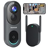 BOTSLAB 5MP Akku Türklingel mit Kamera, Kabellose Videotürklingel mit 1:1 Kopf-bis-Fuß-Ansicht, 360° Smarte Video Doorbell mit AI/Radar/PIR Erkennung, 2,4/5GHz WLAN, 2-Wege-Audio,Ohne Monatsgebühr