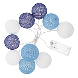 Zerodeko Bunte Baumwollkugeln Lichterkette Leds Batteriebetrieben Dekorative LED lichterkette für Innen Romantische Beleuchtung zu Weihnachten Hochzeit Party und Wohnraumdeko