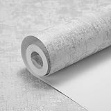 Baketron Betonoptik Vliestapete 0,53 m x 9 m in rustikaler Putzoptik Weiß Vlies Moderne Design Optik Tapete Motivtapete im Industrial Design - Grau