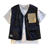 RUMAOZIA Herren Outdoor Weste mit Vielen Taschen Ärmellose Anglerweste Leicht Safari Weste AtmungsaktivJacke Jagd Camping Multifunktion Weste Angeln Weste Wander Militär Multifunktionsweste