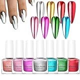 Nagellack, Spiegeleffekt, langanhaltend, glänzend, elegante Maniküre | Acht Farbtöne, schnell trocknend, für Maniküre zu Hause, Salon, besondere Anlässe, Partys, Hochzeiten