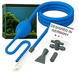 Premium Aquarium Reiniger & Wasserwechsel Set – [3m Schlauch], Handpumpe & Zubehör – Perfekte Reinigung, Bodenreiniger, Kiesreiniger & starke Saugleistung für alle Aquarien, Mulmsauger, Komplett-Set