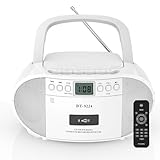 Tragbarer Audio-Player mit Bluetooth, CD, Kassette, USB, AM/FM-Radio, Fernbedienung, AC/Batteriestrom für Zuhause und Außenbereich