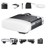 Godox Lux Junior Retro Kamerablitz,Speedlite GN12 6000 K ± 200 K CCT, automatische und manuelle Modi 1/1-1/64 Blitzleistung, 28 mm Brennweite für Canon Nikon Sony Fuji Olympus Hot Shoe Kameras