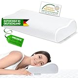 EcoSchlaf® Orthopädisches Kissen 2025 Premium Nackenstützkissen – Zertifiziert – Seitenschläferkissen Nackenkissen aus Soft Memory Foam – Ergonomisches Kopfkissen – Nackenschmerzen – Höhenverstellbar