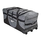 Sherwood 80066 Unisex Goal GS950 Rollentasche Eishockey-Torwarttasche mit 3 Rollen, grau-schwarz, 109 x 51 x 53 cm