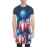 HVTTIOR Küchenschürze mit Cartoon-Ballon-Druck, wasserdicht, 71,1 x 83,8 cm, für Erwachsene, mit Taschen, verstellbarer Kittel zum Kochen