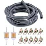 13 Motorrad Benzinschlauch Set: 2x 6mm/8mm Benzinfilter Inline Kraftstofffilter & 2x 2 M Kraftstoffschlauch Ölschlauch Dieselschlauch Benzinleitung & 10 Schlauchschellen für Motorrad Auto Rasenmäher