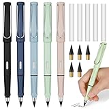 vgggrd 5 Stück Tintenlose Bleistifte mit 5 Pcs Wechselkopfm, Ewiger Bleistift mit Radiergummi, Infinity Pencil, Bleistifte Set für ab 3 Jahren Kinder und Erwachsene(5 Farben)