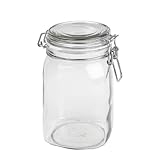 Mäser 925340 Gothika, Einmachgläser 1 l, 6er Set, made in Germany, Vorratsgläser mit Deckel und Drahtbügel zum luftdichten Aufbewahren, Einkochen und Einlegen, Glas, transparent