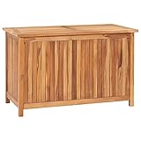 IKAYAA Gartenbox Wasserdicht XXL Holz Auflagenbox wasserdicht Aufbewahrungsbox garten Kissenbox outdoor wasserdicht Gartentruhe Holz Massivholz Teak-90 x 50 x 58 cm