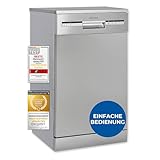 Exquisit Geschirrspüler, 9 Maßgedecke, Spülmaschine 45 cm, Power+, ECO-Modus, Geschirrspüler 45 cm, GSP59109-030E silber