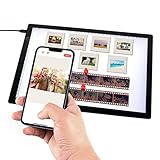 Slide Viewer Lichtblock für Dias und Film negatives Scannen, ultradünn, A4 Größe, magnetische Hintergrundbeleuchtung mit 3 Helligkeitsstufen, USB betrieben