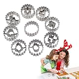 9 Stück Plätzchen Ausstecher Mini,Ausstechformen Weihnachten Ausstecher,Kleine Keksausstecher aus Edelstahl,Keksausstecher Weihnachten für Tortendekorationen, Zuckerkuchen,und Kekse