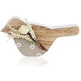 com-four® Dekofigur aus Holz - Vogel für Frühlingsdeko - Aufsteller zu Ostern, Frühling, Sommerdeko - leichte Holz-Figur- Osterdekoration (1 Stück - Vogel Holz)
