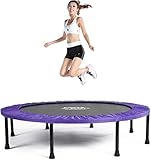 Faltbares Mini-Trampolin für Übungen mit gepolsterter Sicherheitsabdeckung, Herz-Kreislauf-Trainer mit Hüpf-Fitness-Trampolin für Erwachsene und Kinder, externes Inneres Max 150 kg URG