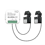 Sumsoctober Für Tuya 2-Wege-WLAN-Energiezähler, Bidirektional, 1/2-K, mit Klemme, App-Monitor für Leistungsfaktor und Frequenz zur Verbrauchsanalyse (2-Wege)