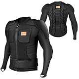 BenKen Skiing Body Short Protector Schutzausrüstung Pad mit Futter Motor Brust Schulter Rückenschutz verstellbare Jacke Damen Herren Obermaterial Gepolsterte (XL, Lange Ärmel)